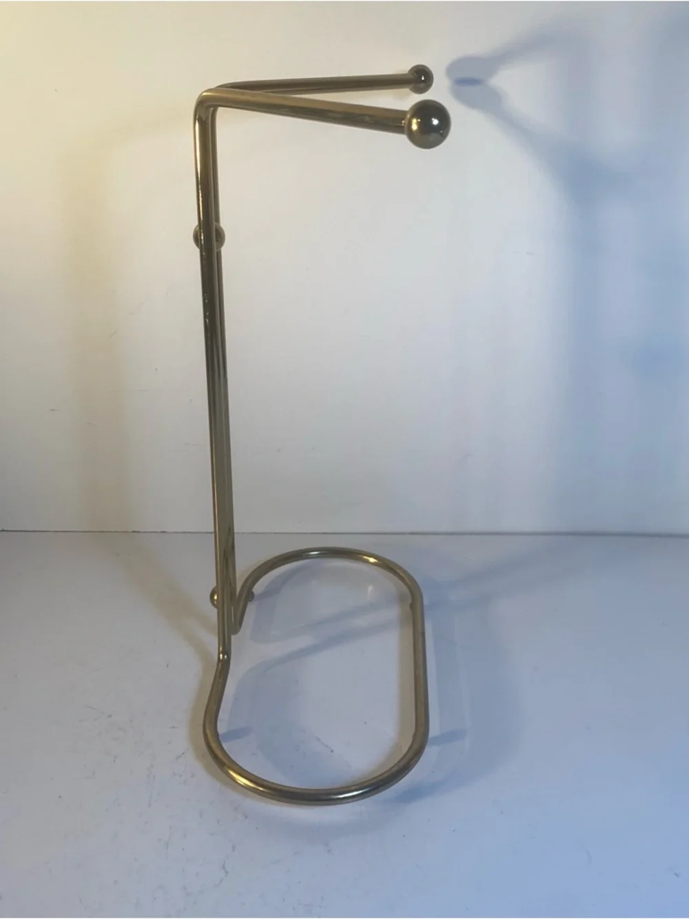 Vintage MCM Gold Tone Metal Hand Towel Rack Bathroom Display 10.5” Height